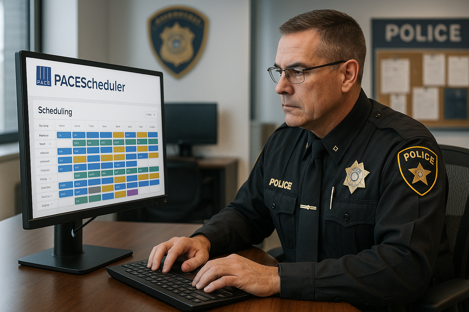 Police officer using PaceScheduler